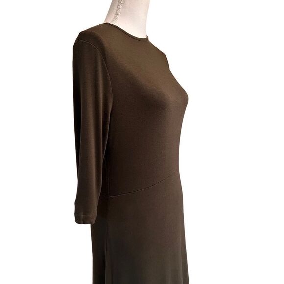 VINCE Stretch-jersey midi dress in Army Green Medium NEW MSRP $245 - Picture 7 of 12